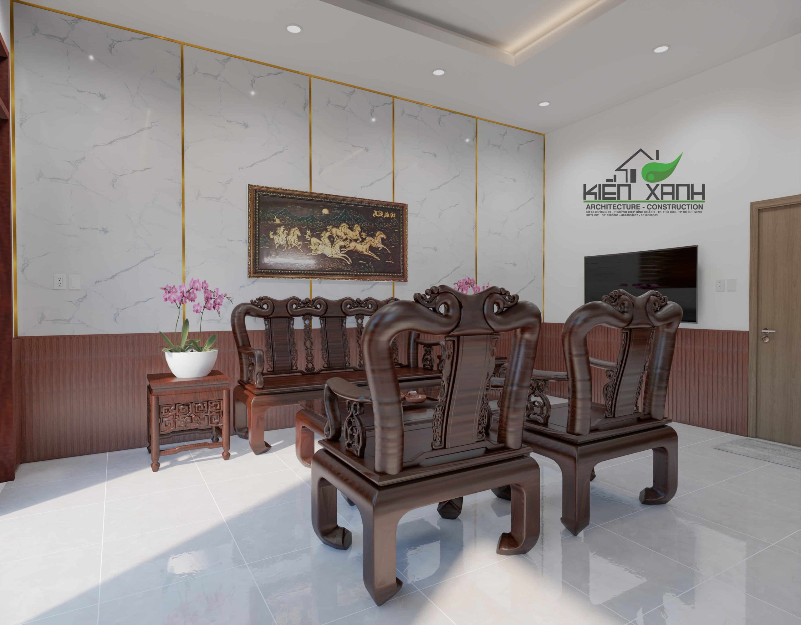 Thiết kế nội thất nhà cấp 4 anh An