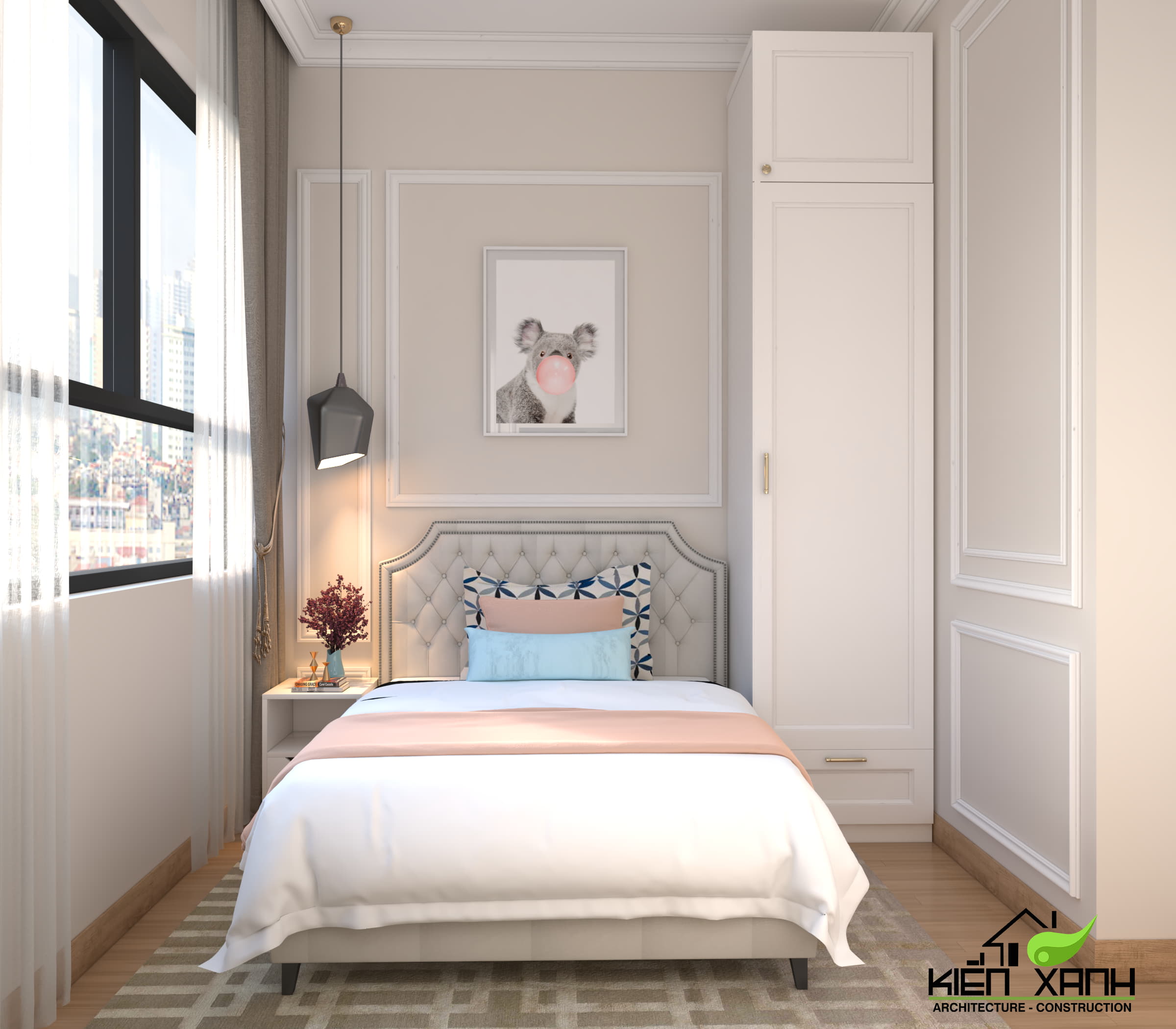 thiết kế nội thất nhà cấp 4 phòng ngủ