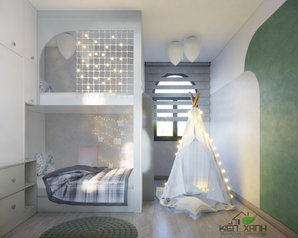 Thiết kế nội thất phòng ngủ siêu dễ thương cho bé