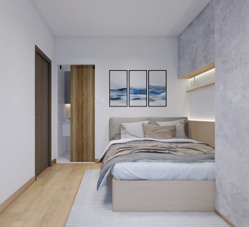 Thiết kế nội thất phòng ngủ tối giản dành cho nam giới