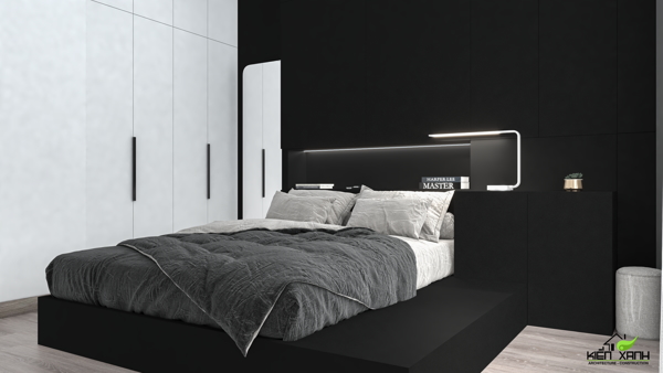 Thiết kế nội thất phòng ngủ tối giản dành cho nam giới 