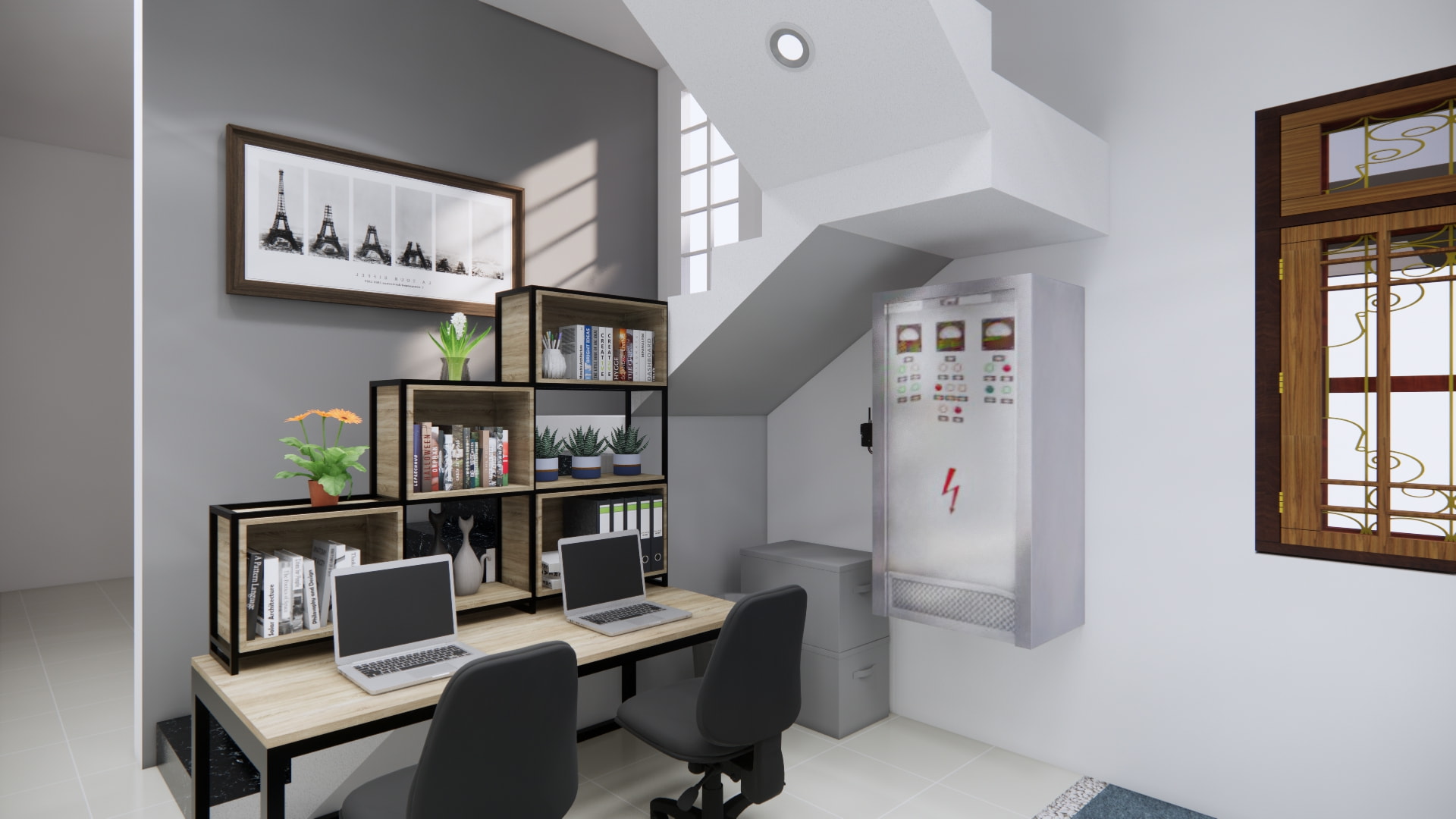 thiết kế nội thất văn phòng tphcm phòng cầu thang