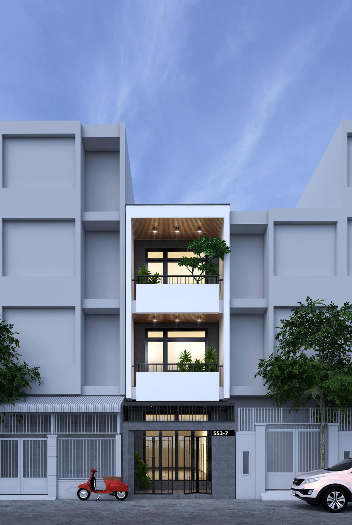 xây nhà 3 tầng mái bằng
