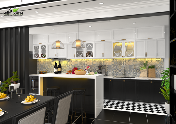 Phòng bếp thiết kế theo phong cách Indochine