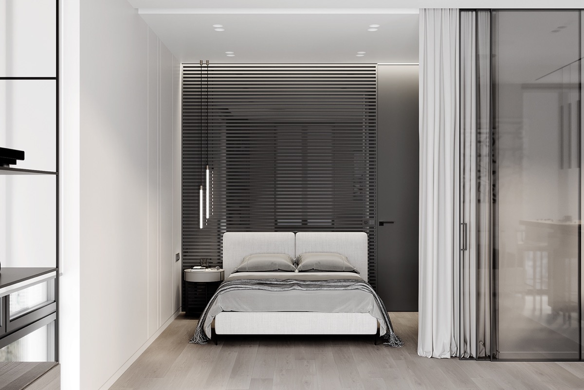 Phòng ngủ thiết kế đơn giản với màu trung tính nhẹ nhàng 