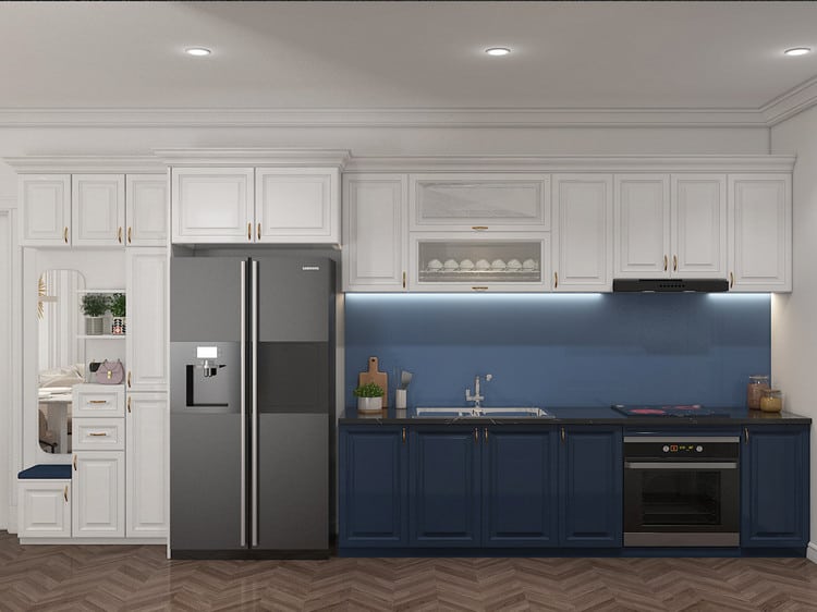 Khu vực phòng bếp ưu tiên sử dụng các nội thất có độ bền cao, chống nước 