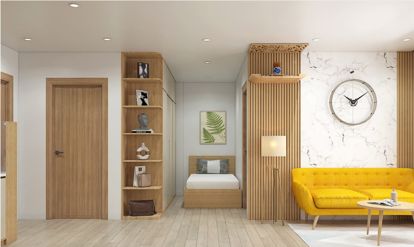 Mẫu 2:Thiết kế nội thất chung cư 63m2 phong cách Bắc Âu