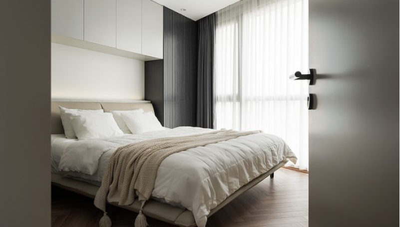 Thiết kế phòng ngủ đơn giản với màu trắng tinh tế 