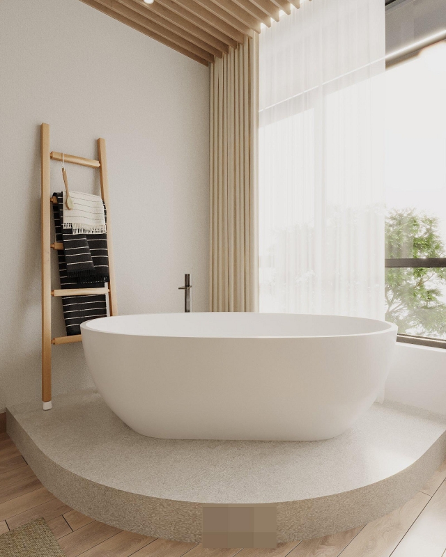 Bồn tắm thường được thiết kế đơn giản và kích thước phù hợp với không gian